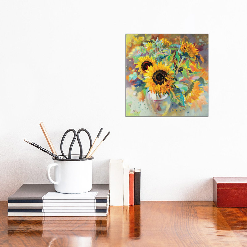 Sunflowers by Katharina Valeeva - Wrapped Canvas Painting, 30.48 cm H x 30.48 cm W