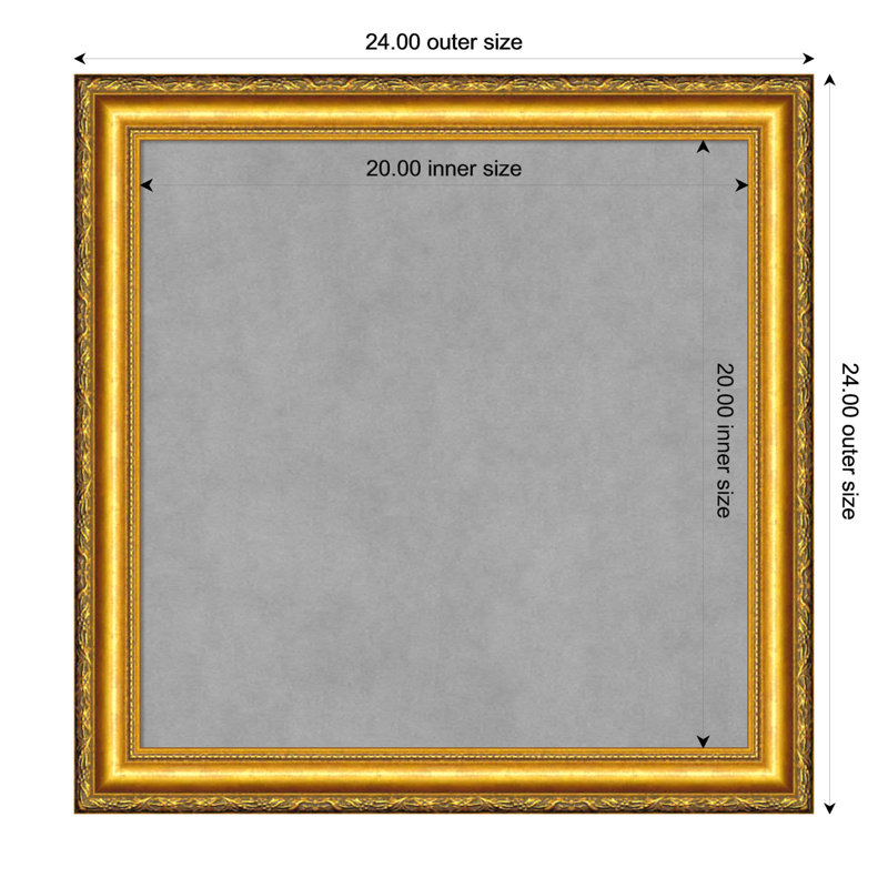 Tableau magnétique encadré doré Colonial, H 24 po x l 24 po