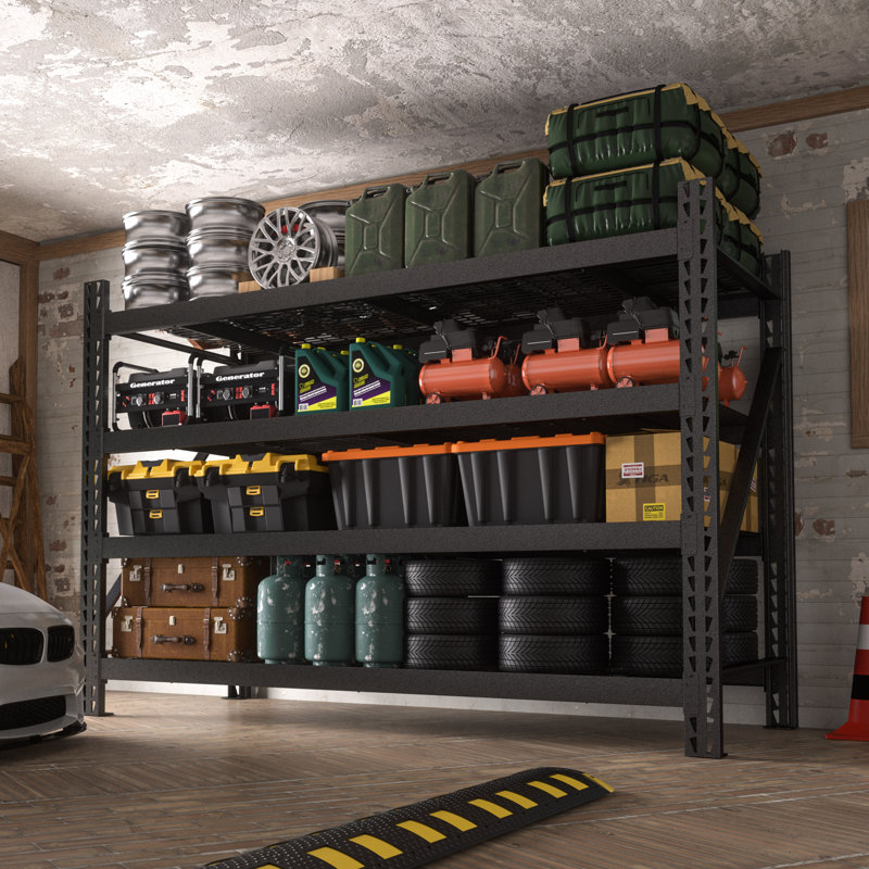 Étagère en métal robuste de 9 000 lb, H 72,24 po x l 77,76 po x P 24 po