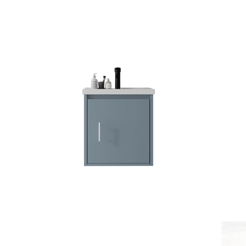 Meuble-lavabo flottant avec lavabo en céramique, porte à fermeture en douceur et contreplaqué durable, Bleu, 20"