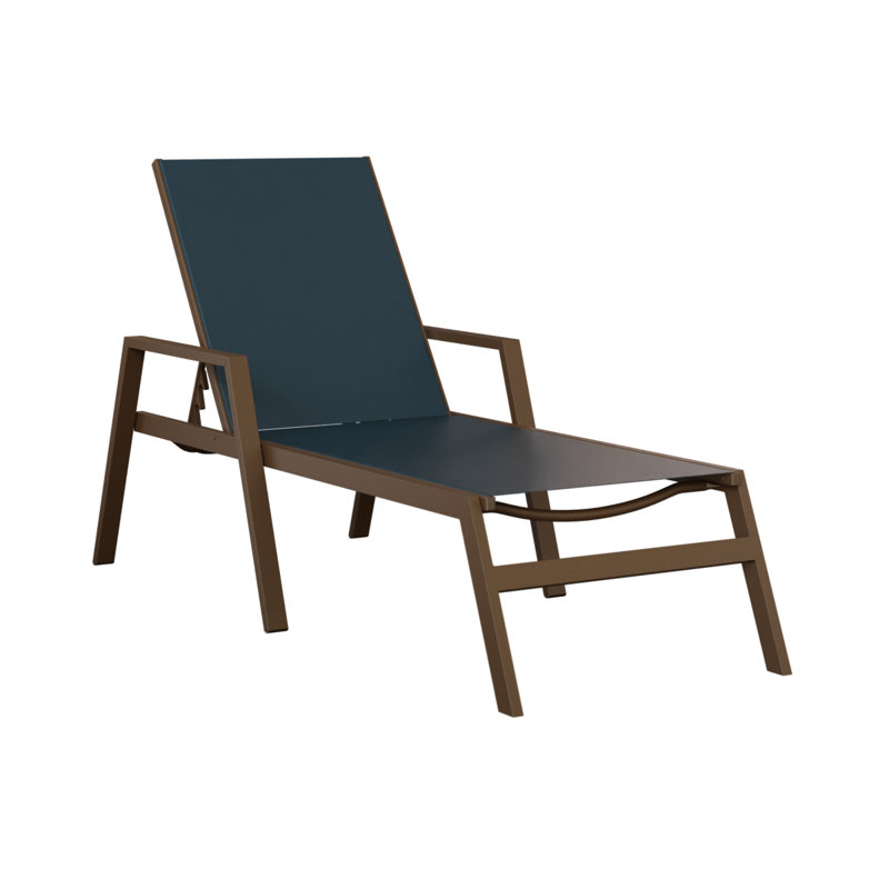 Méridienne Berlin Gardens Vida, Filon de bois mesquite, Bleu très foncé