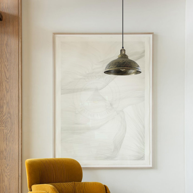 1 - Light Dome Pendant, Brushed Brass