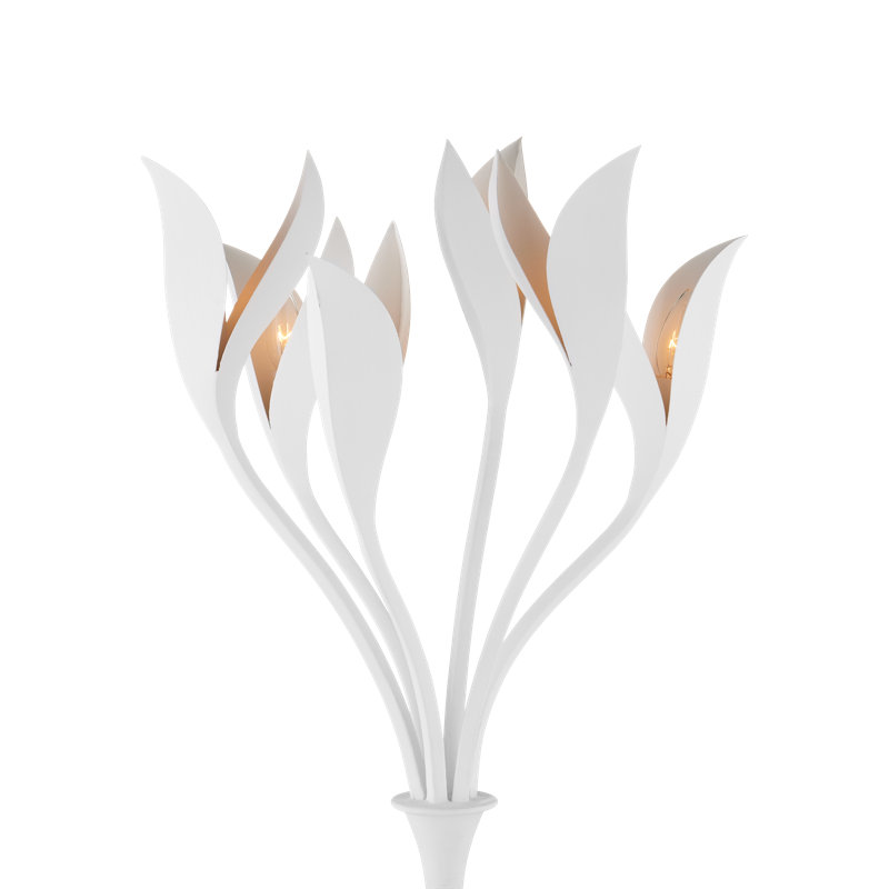 Snowflower White Adjustable Wrought Iron Floor Lamp