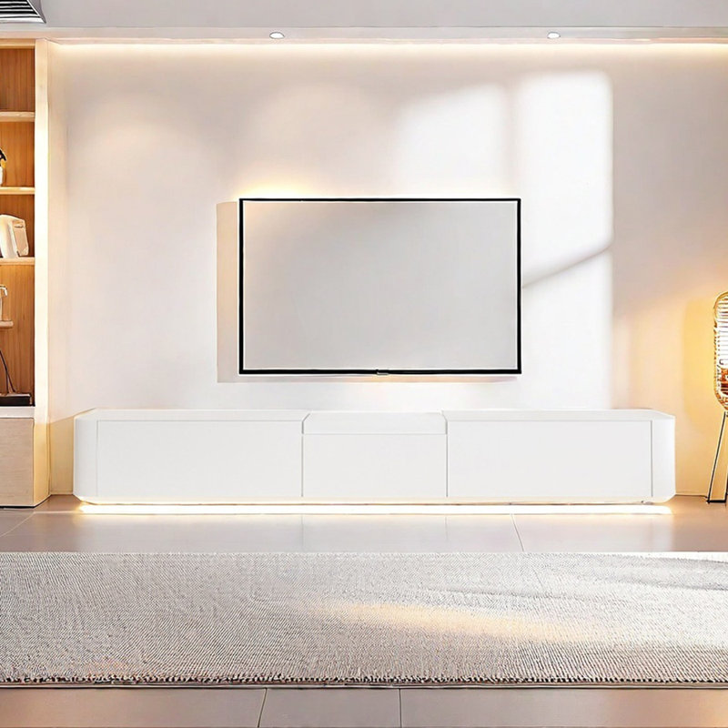 Meuble télé au style crème avec bois d'eucalyptus, 86.61