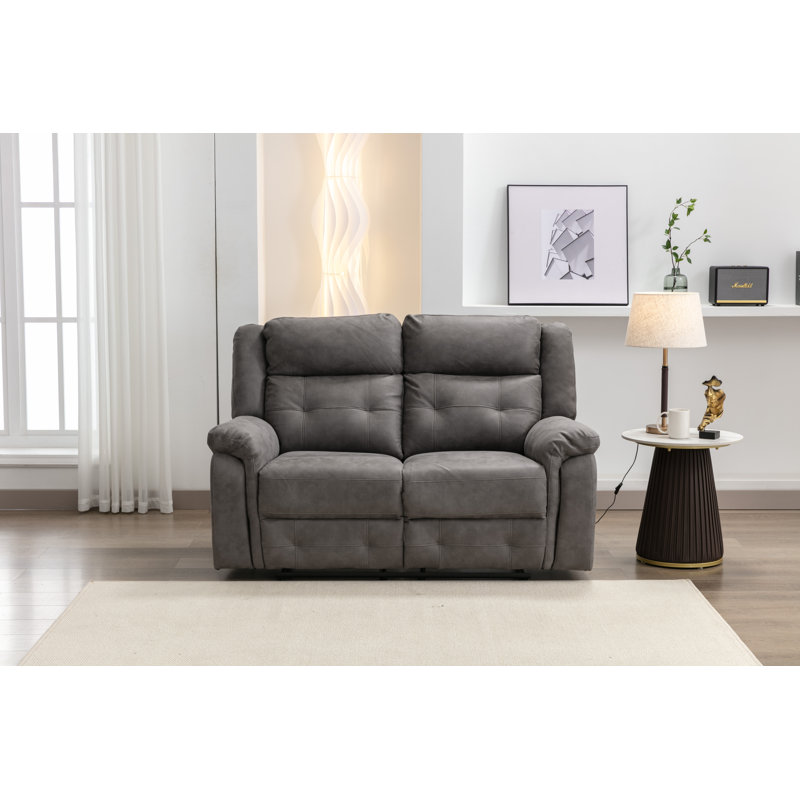 Bonachea 2 Seater Reclining Loveseat, Dark Grey