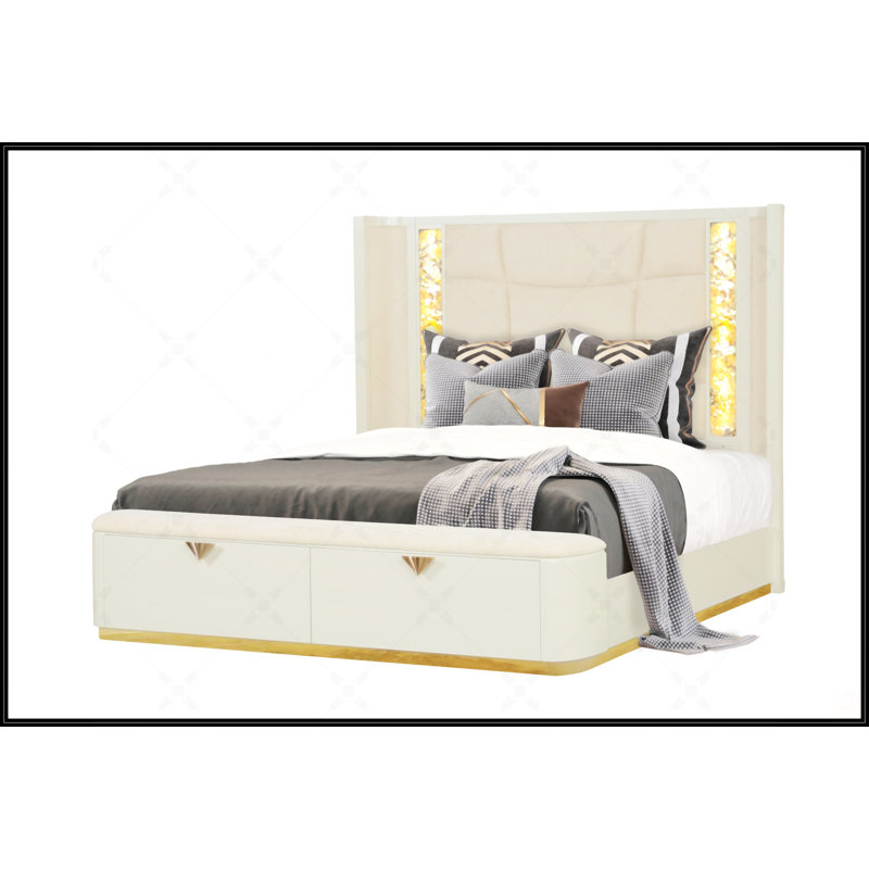 Modern Style Queen Upholstered Bed