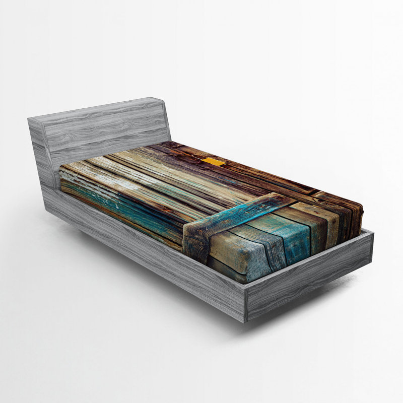 Microfiber Abstract Fitted Sheet, Twin Fitted Sheet