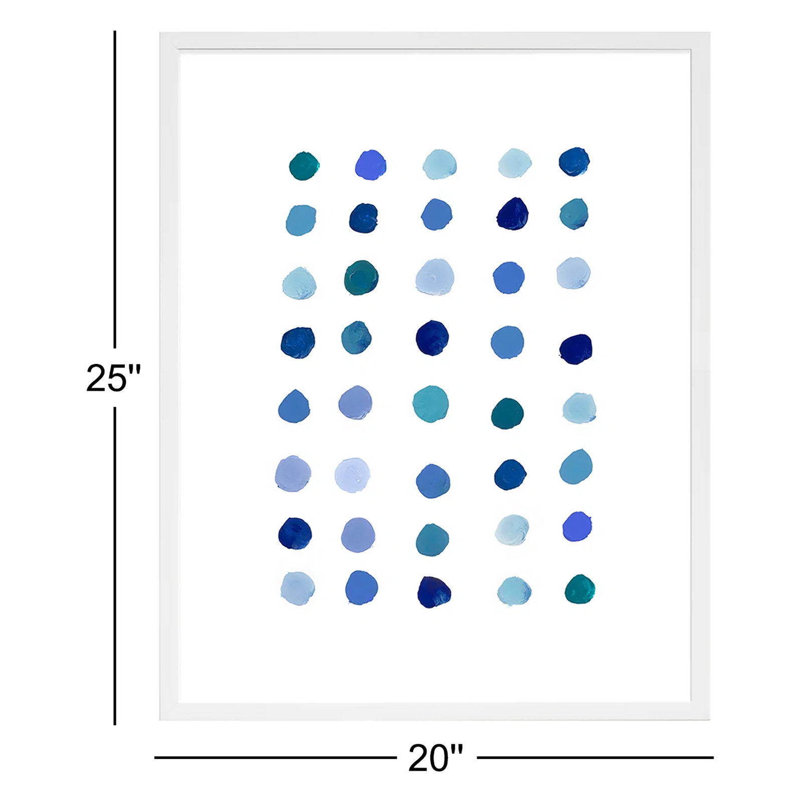 Blue Dot. Set Of 2 by Andrea Stokes, White Wood, 25" H x 20" W x 1.25" D