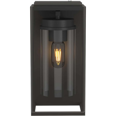 Dusk to Dawn Outdoor Wall Sconce, 12.4" Outside Wall Lights, Modern Black Wall Mount Light Fixture, Waterproof Exterior Lighting Fixtures for House, Porch, Garage