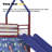 Twin Metal Junior Loft Bed with Slide, Curtain Set, Super Hero, House-Style for Kids Red/Blue-408213042