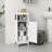 Cabinets | Modern Single Door Storage Cabinet with Adjustable Shelf, 12.6"L x 11.8"W x 33.5"H | Off-White | Bathroom