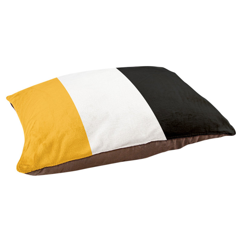 Coussin pour chien hockey Las Vegas, Petit (l 28 po x P 18 po x H 9,5 po), Jaune / blanc / noir