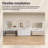 60 in. W x22 in. D Solid Surface Vanity Top White Rectangular Double Sinks Vanity Top with Backsplash & Basin Countertop