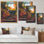 Stone Stair Path In Autumn Forest - reproduction d'art sur toile traditionnelle-67407544-67407529