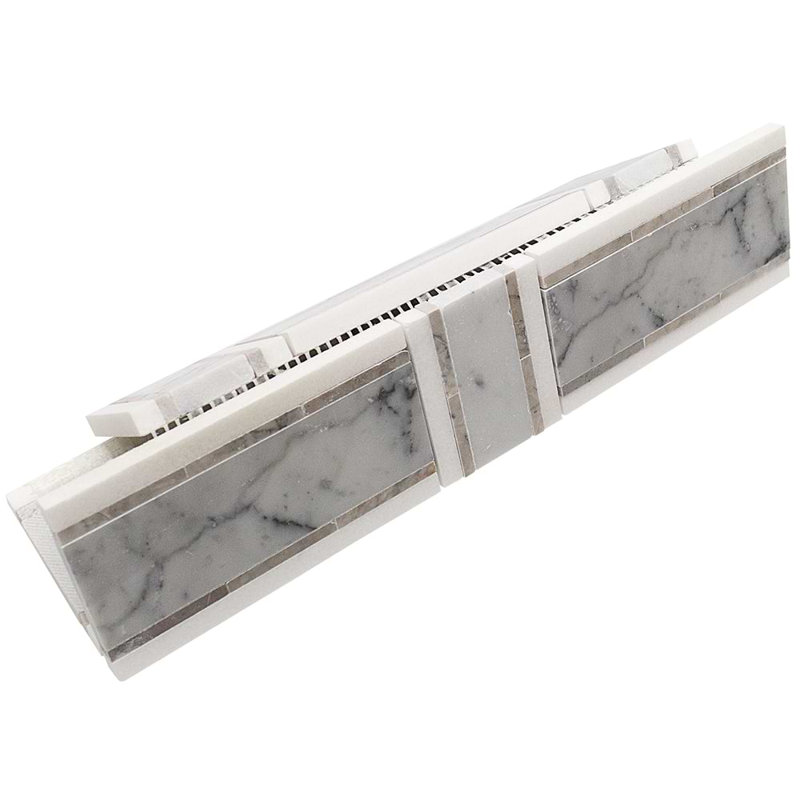 Esplanade 13x13 Polished Thassos Marble Mosaic Tile