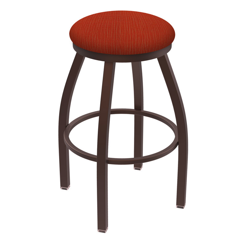 Cragin Swivel Upholstered Counter Stool, Bronze, Fabric-Graph Poppy, Counter Stool (25” Seat Height)