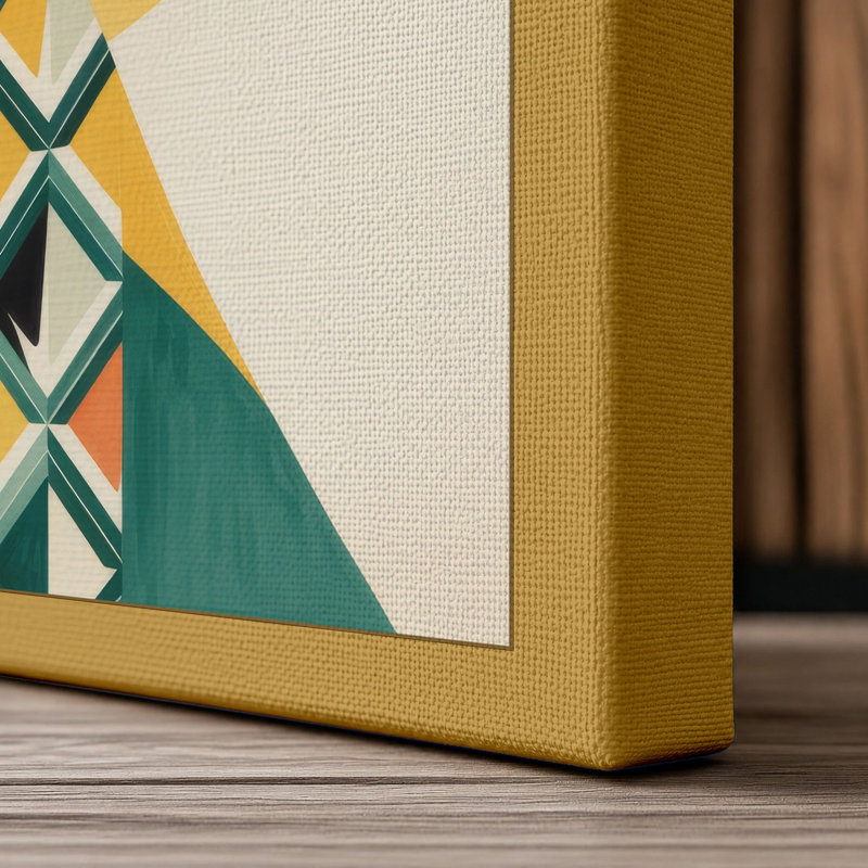 Figure Art Deco 1 Piece Wrapped Canvas Wall Art, 24x16 - 61.0 x 40.6 cm, Ochre Border