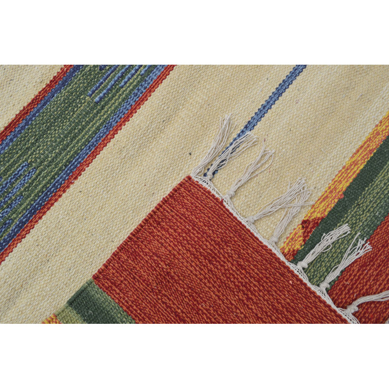 Country Southwestern Cotton Flatweave Area Rug, Runner 60 x 200cm