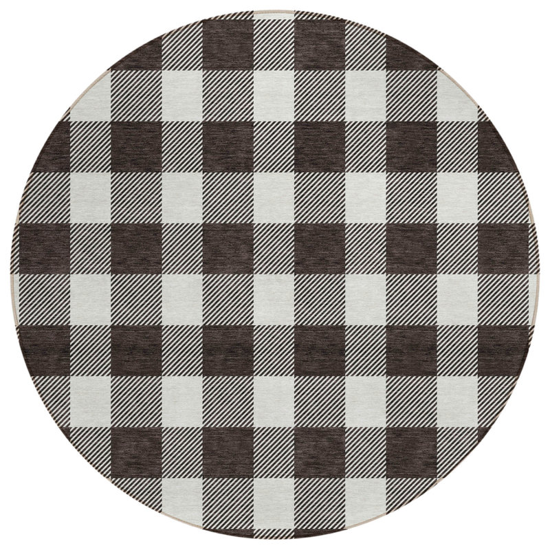 Tapis rond noir 8 po