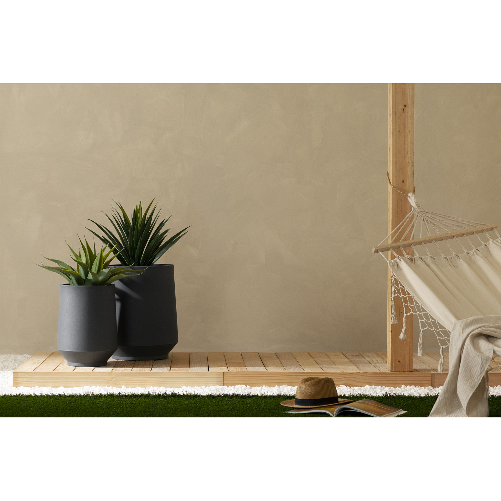 Dalya Pot Planter, 16.25" H x 12.25" W x 12.25" D, Dark Gray