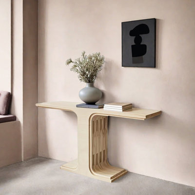 Table d'entrée moderne en bois de frêne massif minimaliste