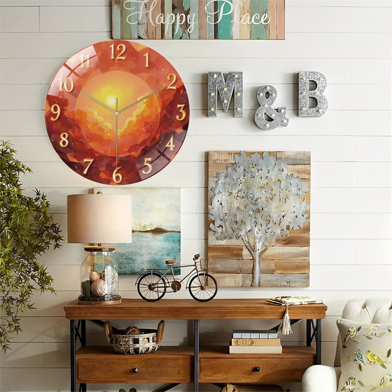 Horloge murale en verre Fiery