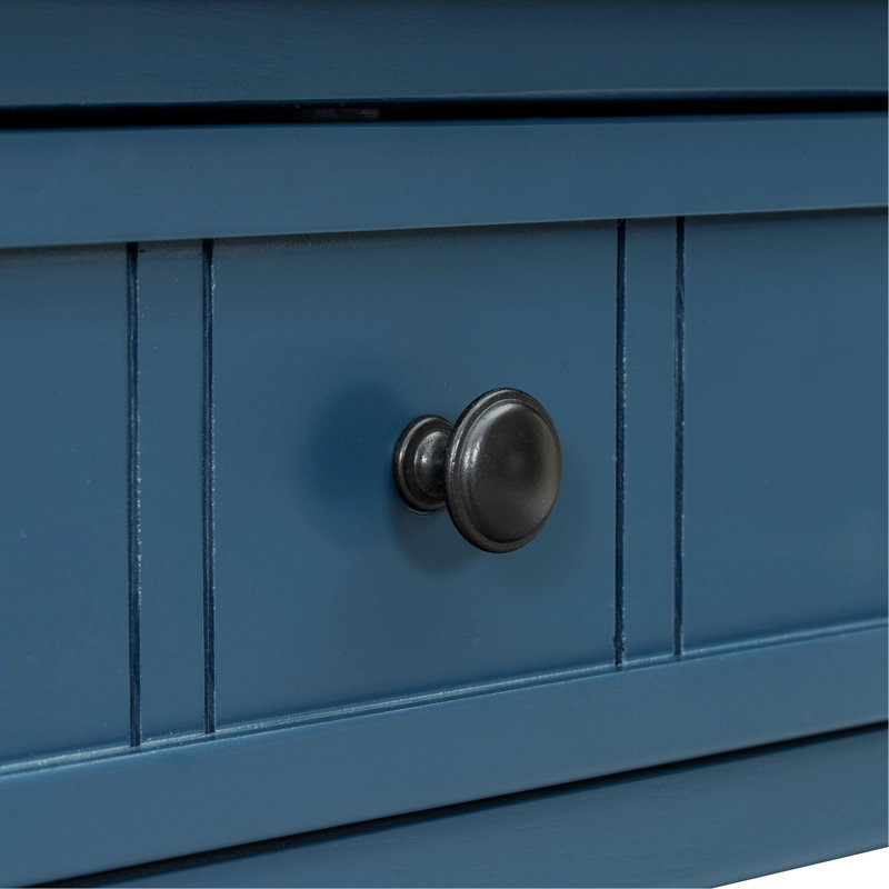 Console avec deux tiroirs, tablette inférieure, Dark Navy