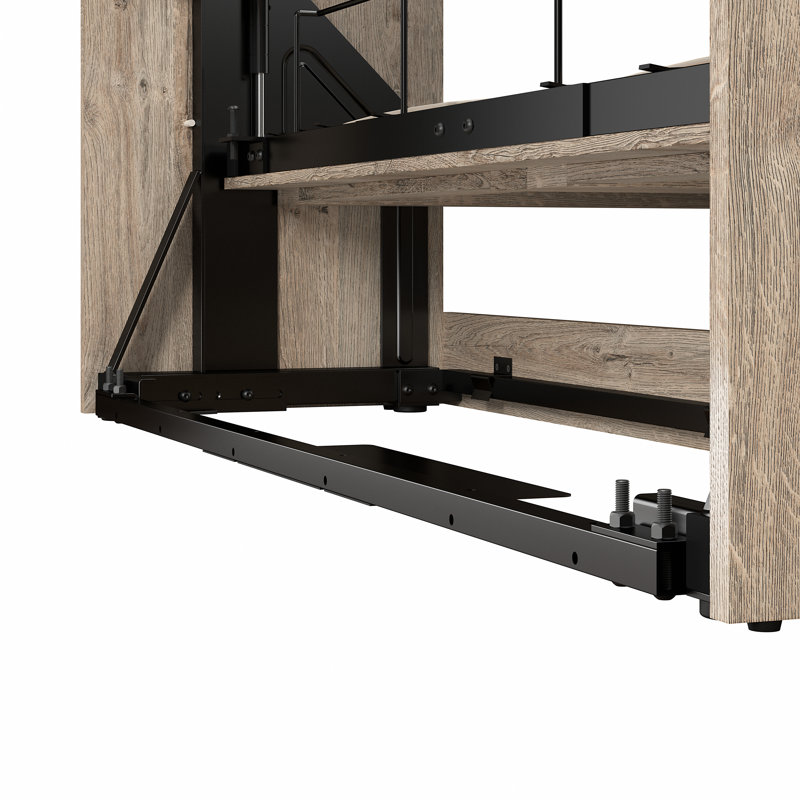Osterman Murphy Bed, Full, Rustic Brown & White