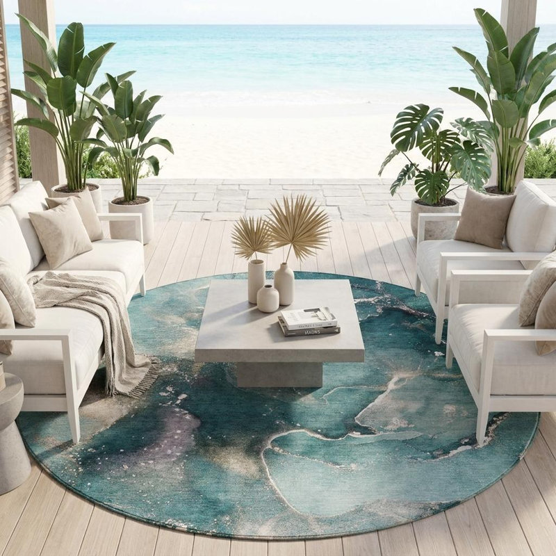 Tapis extérieur rond 8 pi