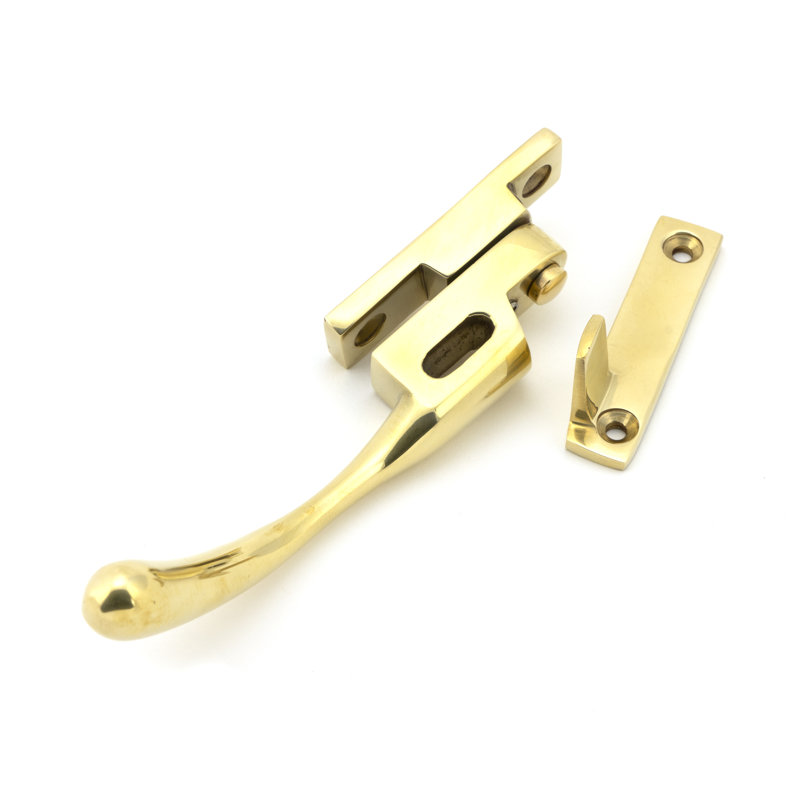 Night-Vent Locking Peardrop Fastener - LH, Polished Brass