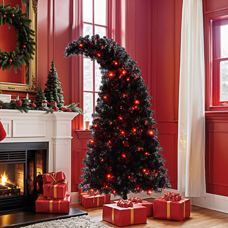 Arbre de Noël artificiel incurvé pré-éclairé