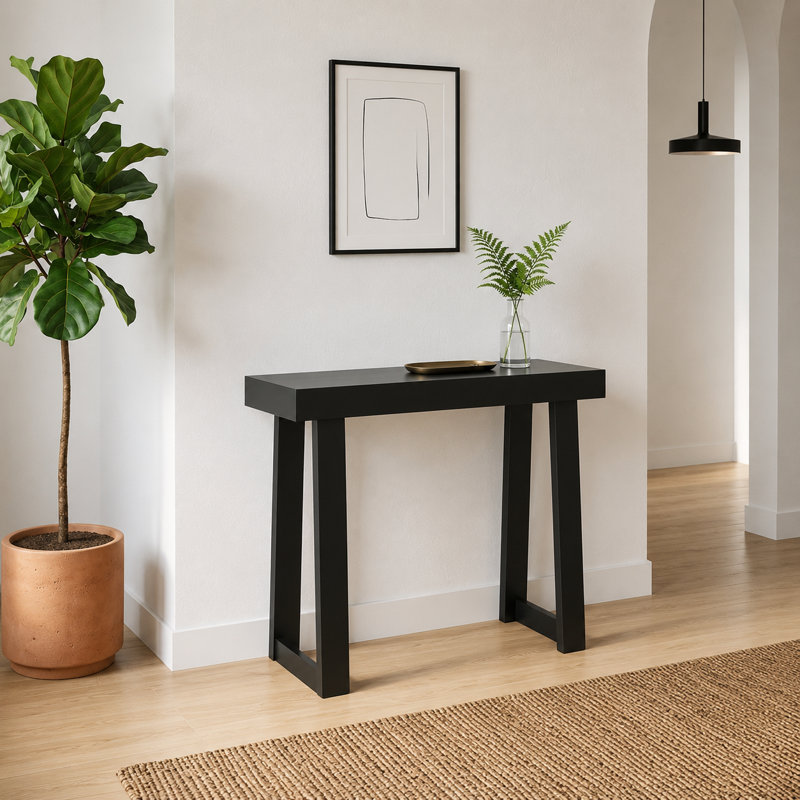 Beckett Solid Wood Console Table, 36" W, Black