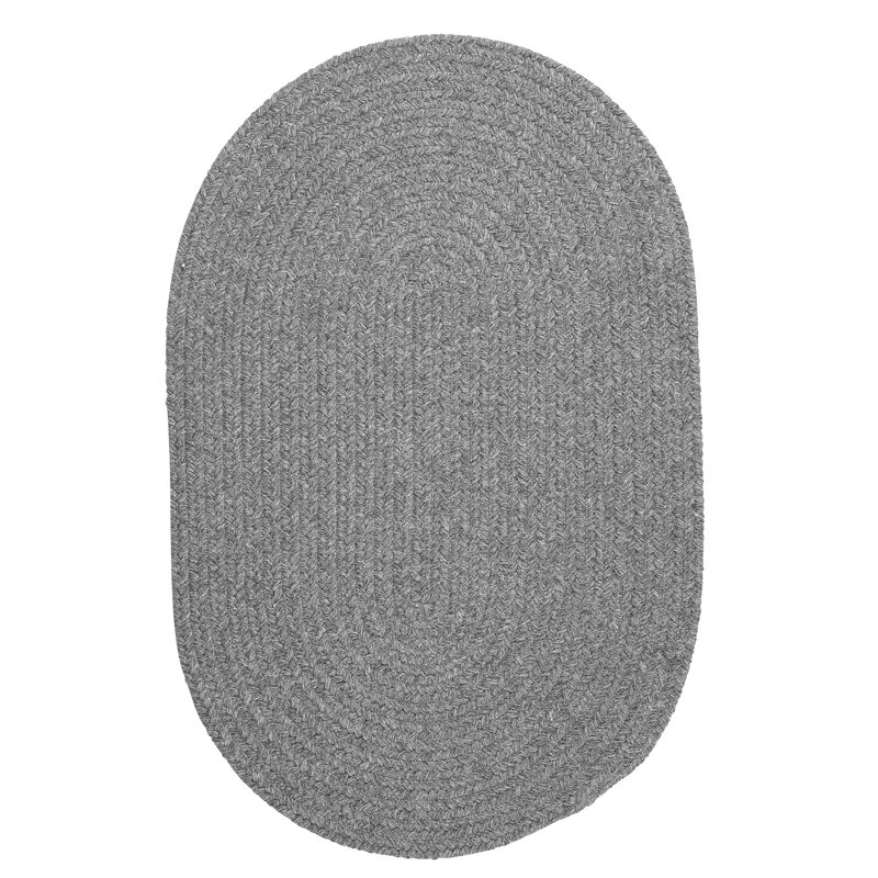 Navarrette Braided Area Rug, Oval 2' x 7', Gray