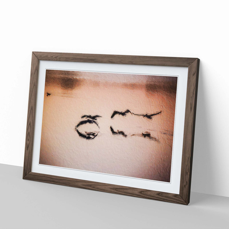 A Flock of Pelicans - Framed Print, 24cm H x 33cm W x 2cm D, Walnut Framed