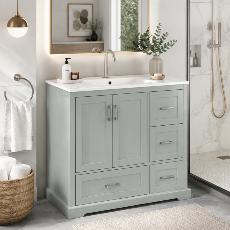 Meuble-lavabo avec lavabo en céramique