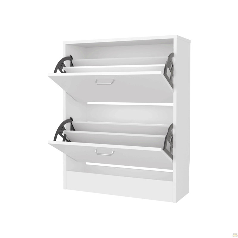 Range-chaussures avec 2 portes basculantes, Blanc