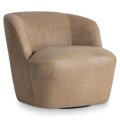 Fauteuil pivotant en cuir Tilly