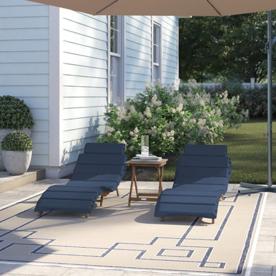 Alois Chaise Lounge Set with Cushion and Table