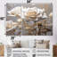 «White Rose Golden Leaves On Grey II - Roses», ensemble d'art mural-1578961386-1578961388