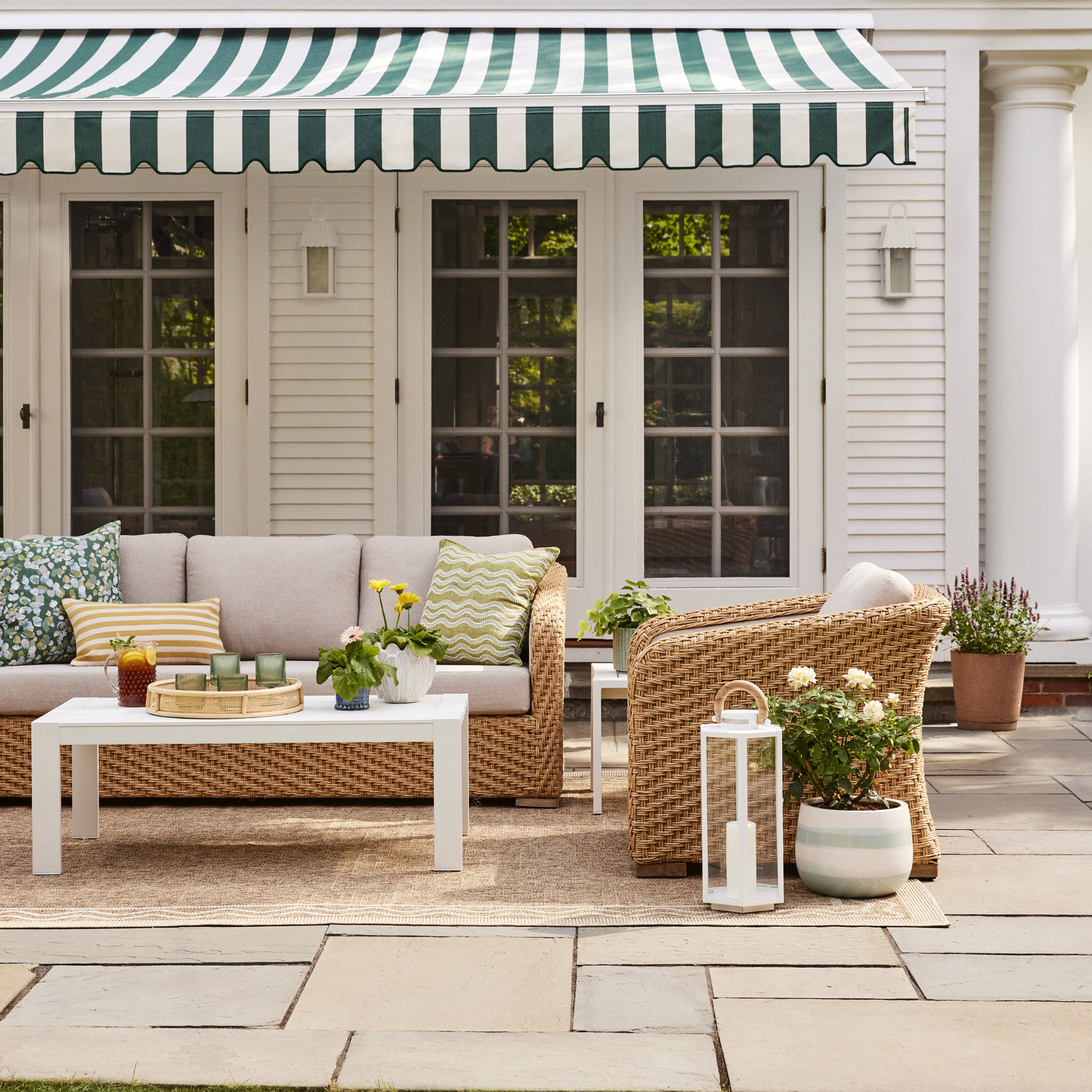 Saybrook Natural Hand-Woven Outdoor Rug, Rectangle 9' x 12'