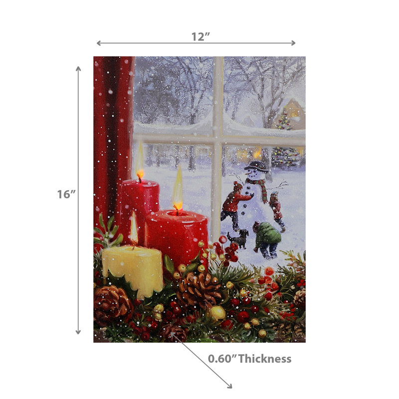 Led Canvas Wall Art Candle And Window