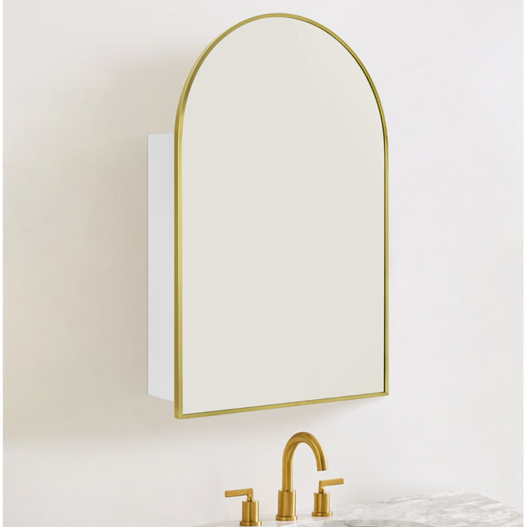 Mercer41 Arched Bathroom Medicine Cabinet with Mirror Recessed and ...
