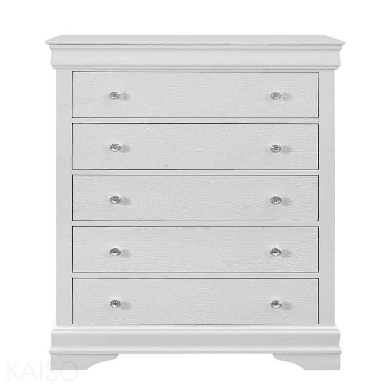 Commode blanche crocodile métallique