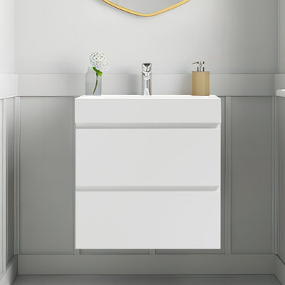 Emanoil 24 " W 1 Single Vanity Bathroom Vanity With Solid Surface Top