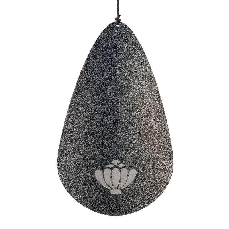 Cloche à vent d'extérieur en acier Amayah de 38 po avec accents décoratifs et crochet de suspension intégré - étain, Étain