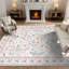 Tapis floral rose lavable à la machine avec envers antidérapant-154378071