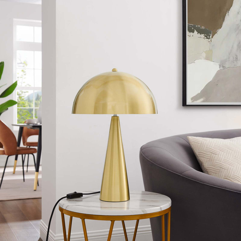 Modway Selena Metal Table Lamp, Satin Brass