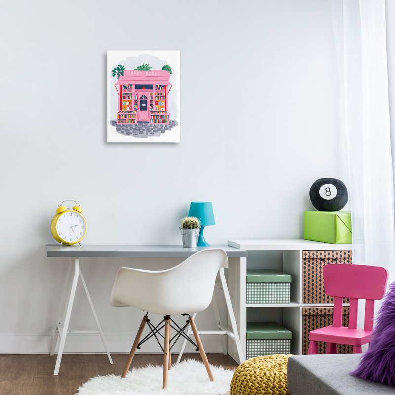 Reproduction d'art sur toile, libellule rose, par Be Ni La, H 20 po x l 16 po