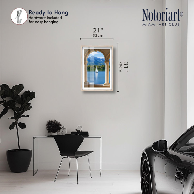 «Window to Nature Shadowbox Print Travel Art Prints» par Notoriart, H 31 po x l 21 po, Crème, crème