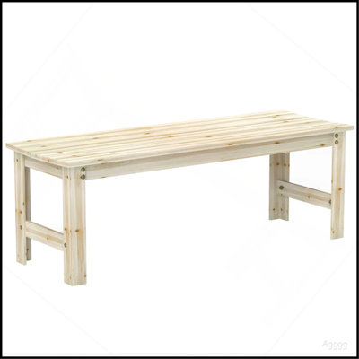 Backless Slatted Bench,Wood Outdoor Bench
